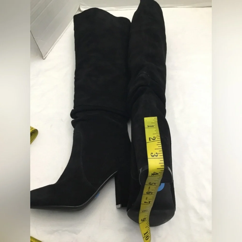 Steve Madden Elegant Black Over the Knee Boots with Sturdy Block Heel